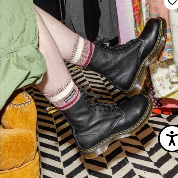 Dr. Martens Shoes - Dr. Martens Black and Yellow Combat Boots